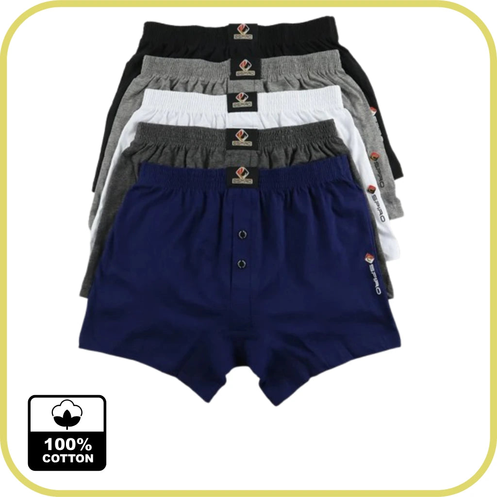 Lot de 05 Boxers pour homme 100% Coton